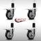 Service Caster 4'' SS Black Poly Swivel 1-5/8'' Expanding Stem Caster Set Total Lock Brake, 4PK SCC-SSEXTTL20S414-PPUB-BLK-158-4 - alternate 4